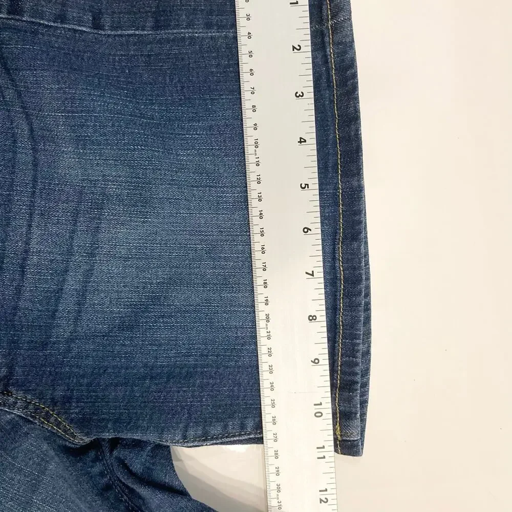 BANANA REPUBLIC Shorts Women 27/4 Blue Denim Dark-Wash Pocket Roll-Tab Chino